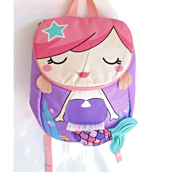 BLUBOON 3D Pre-school Backpack Mermaid Purple Pink - Picture 8 of 8
